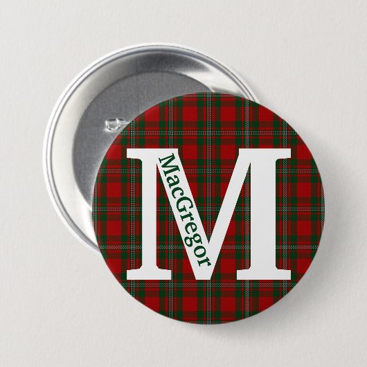 Clan MacGregor Tartan Kariert Custom Button (Vorne & Hinten)