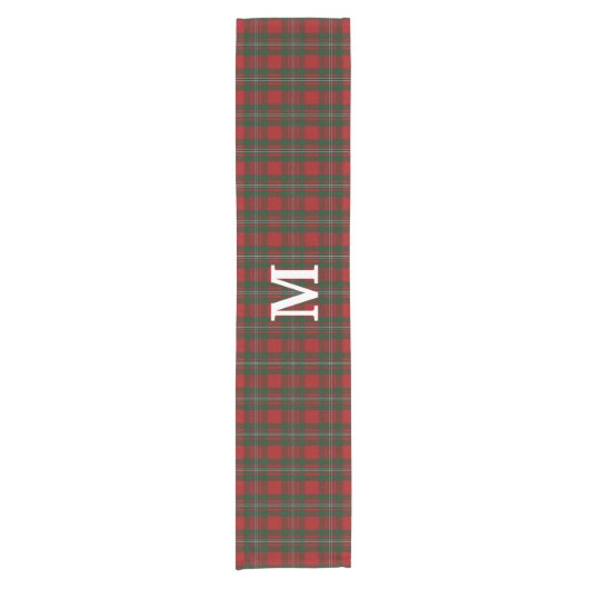 Clan MacGregor Tartan Kariert Custom Kurzer Tischläufer (Vorderseite)