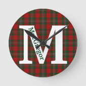 Clan MacGregor Tartan Kariert Custom Runde Wanduhr (Vorderseite)