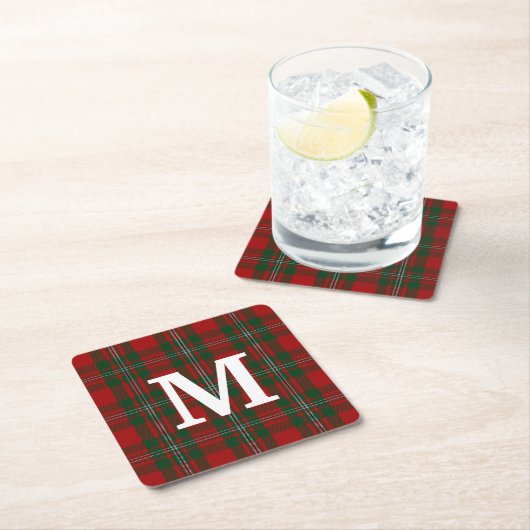 Clan MacGregor Tartan Kariert Mit Monogramm Rechteckiger Pappuntersetzer (Vor Ort)