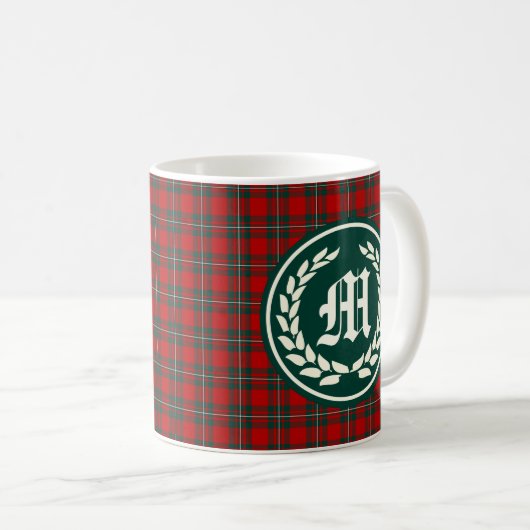 Clan MacGregor Tartan Monogram Kaffeetasse (VorderseiteRechts)
