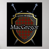 Clan MacGregor Tartan Scottish Shield & Schwerter Poster (Vorne)
