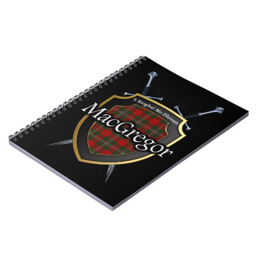 Clan MacGregor Tartan Shield & Schwerter Notizblock (Linke Seite)