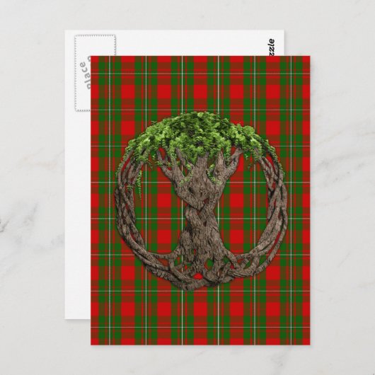 Clan MacGregor Tartan und keltischer Baum des Lebe Postkarte (Vorne/Hinten)