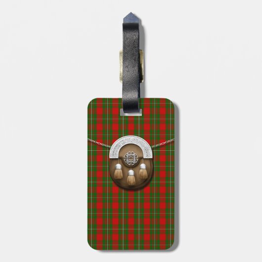 Clan MacGregor Tartan und Sporran Gepäckanhänger (Rückseite vertikal)