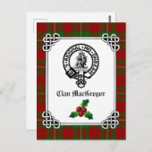 Clan MacGregor Wappen Abzeichen & Tartan Holiday Postkarte (Vorne/Hinten)