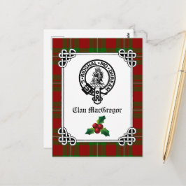 Clan MacGregor Wappen Abzeichen & Tartan Holiday Postkarte