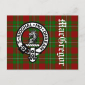 Clan MacGregor Wappen Abzeichen & Tartan Postkarte (Vorderseite)