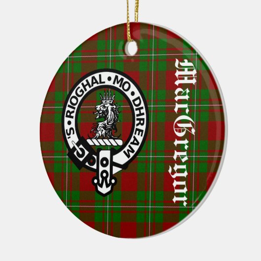 Clan MacGregor Wappen Abzeichen und Tartan individ Keramik Ornament (Links)