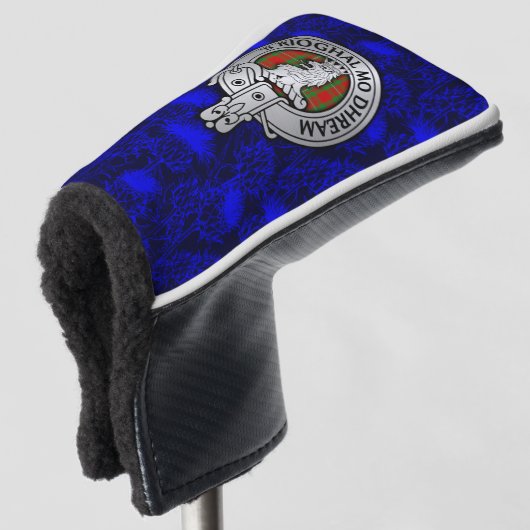 Clan MacGregor Wappen & Tartan auf Thistle Golf Headcover (3/4 Vorderseite)