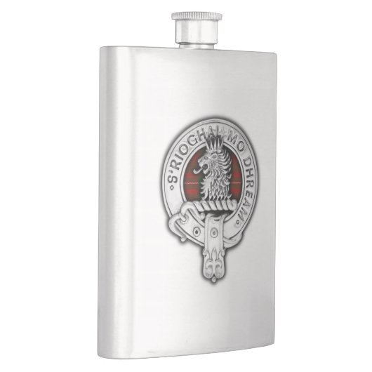 Clan MacGregor Wappen & Tartan Flachmann (Rechts)