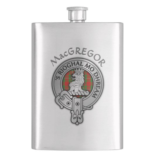 Clan MacGregor Wappen & Tartan Flachmann (Vorderseite)