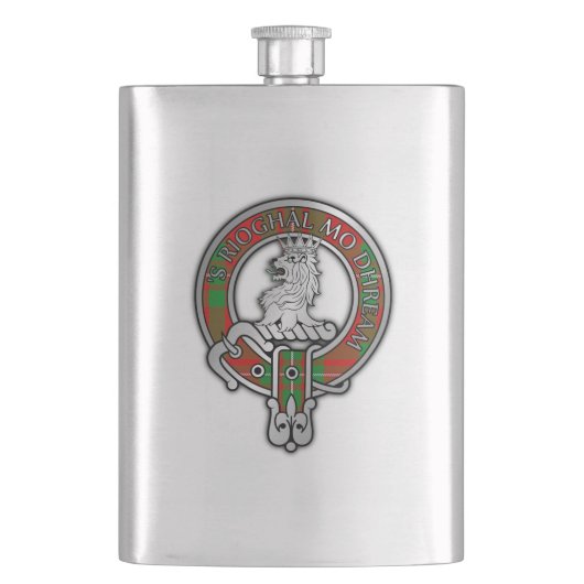 Clan MacGregor Wappen & Tartan Flask Flachmann (Vorderseite)
