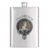 Clan MacGregor Wappen & Tartan Flask Flachmann (Vorderseite)