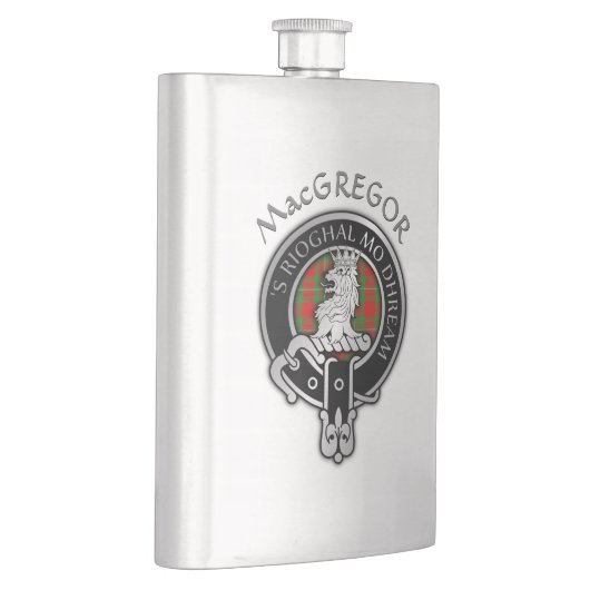 Clan MacGregor Wappen & Tartan Flask Flachmann (Rechts)