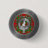 Clan MacGregor Wappen & Tartan Knot Button (Vorderseite)