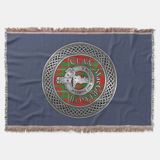 Clan MacGregor Wappen & Tartan Knot Decke (Vorderseite)