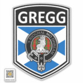 Clan MacGregor Wappen & Tartan Salreifen - Gregg Aufkleber (Vorderseite)