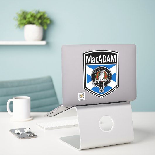 Clan MacGregor Wappen & Tartan Salreifen - MacAdam Aufkleber (Laptop auf Schreibtisch)