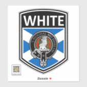 Clan MacGregor Wappen & Tartan Salreifen - White Aufkleber (Blatt)
