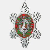 Clan MacGregor Wappen & Tartan Schneeflocken Zinn-Ornament (Rechts)
