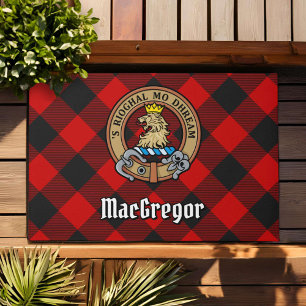 Clan MacGregor Wappen über Rob Roy Tartan Fußmatte