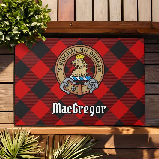 Clan MacGregor Wappen über Rob Roy Tartan Fußmatte