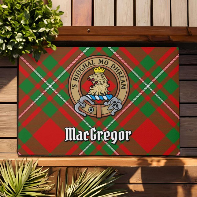 Clan MacGregor Wappen über Tartan Fußmatte (Von Creator hochgeladen)