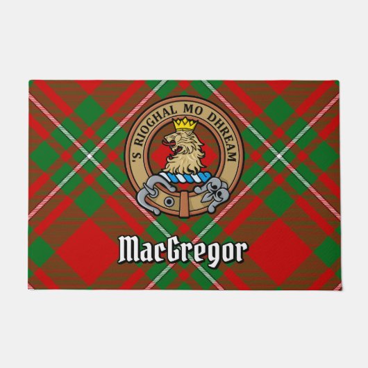 Clan MacGregor Wappen über Tartan Fußmatte (Vorderseite)