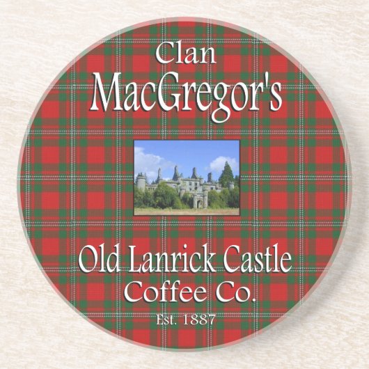 Clan MacGregors alter Lanrick Schloss-Kaffee Co. Sandstein Untersetzer (Vorne)