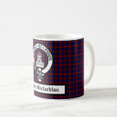 Clan Machlachlan Wappen Abzeichen & Tartan individ Kaffeetasse (VorderseiteRechts)
