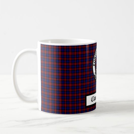 Clan Machlachlan Wappen Abzeichen & Tartan individ Kaffeetasse (Links)