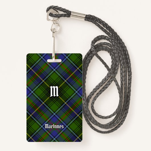 Clan MacInnes Tartan Ausweis (Vorderseite mit Schlüsselband)