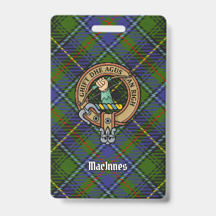Clan MacInnes Wappen über Tartan Ausweis