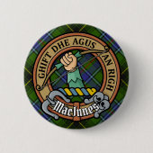 Clan MacInnes Wappen über Tartan Button (Vorderseite)