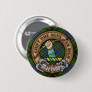 Clan MacInnes Wappen über Tartan Button