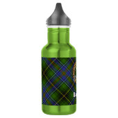 Clan MacInnes Wappen über Tartan Edelstahlflasche (Links)