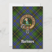 Clan MacInnes Wappen über Tartan Einladung (Rückseite)
