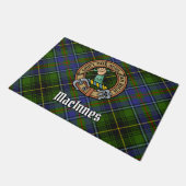 Clan MacInnes Wappen über Tartan Fußmatte (Schrägansicht)