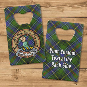 Clan MacInnes Wappen über Tartan Geldbeutel Flaschenöffner