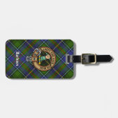 Clan MacInnes Wappen über Tartan Gepäckanhänger (Vorderseite horizontal)