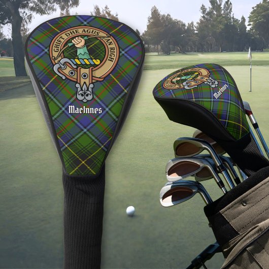 Clan MacInnes Wappen über Tartan Golf Headcover
