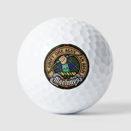 Clan MacInnes Wappen über Tartan Golfball (Vorderseite)