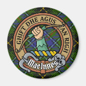 Clan MacInnes Wappen über Tartan Magnet (Vorne)