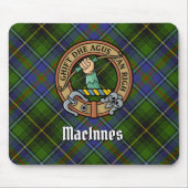 Clan MacInnes Wappen über Tartan Mousepad (Vorne)