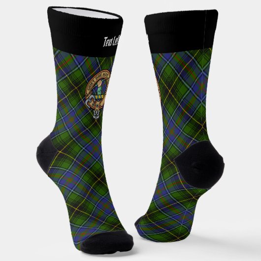 Clan MacInnes Wappen über Tartan Socken (Gewinkelt)