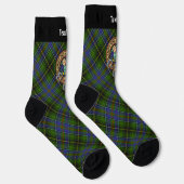 Clan MacInnes Wappen über Tartan Socken (Rechts)
