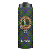 Clan MacInnes Wappen über Tartan Thermosbecher (Vorderseite)