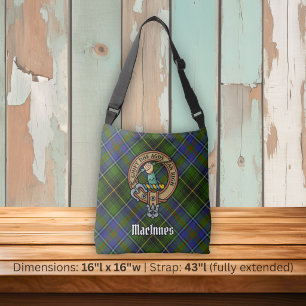 Clan MacInnes-Wappen über Tartan Tragetaschen Mit Langen Trägern