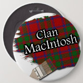 Clan MacIntosh Tartan Paint Brush Button (Vorne & Hinten)